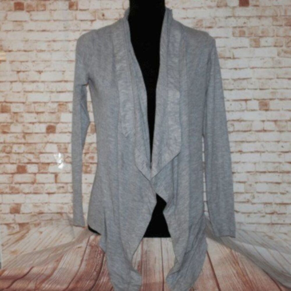 Forever21 Gray Open-Front Sweater Duster Kimono S